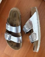 Birkenstock Arizona Sandalen Silber 38 Leder
