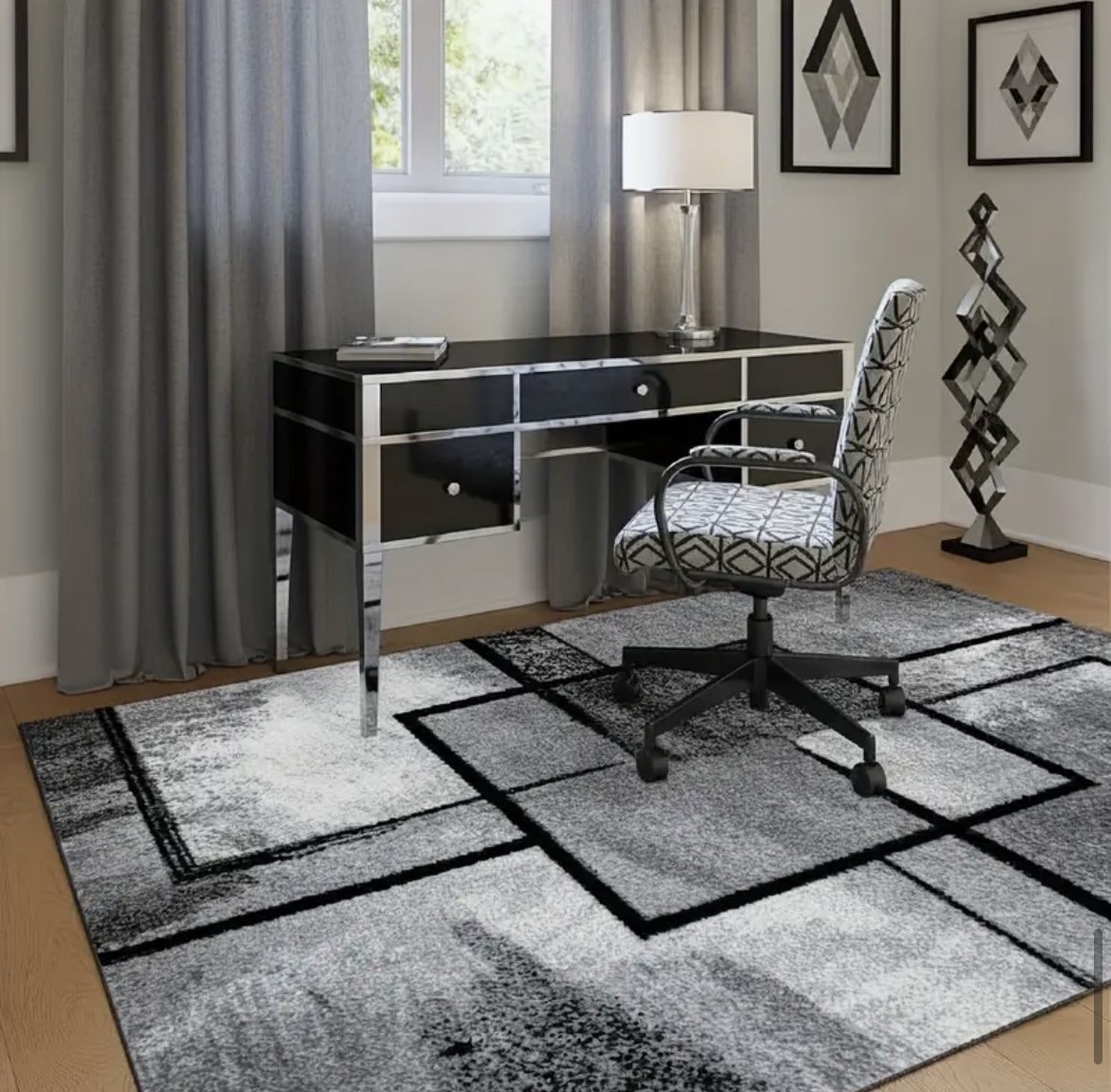 Tappeti: Geometric Grey & Black Carpet - Washable & Modern Look! – Nuovo e nell'imballaggio originale da Zürich venduto da chj_855s 3