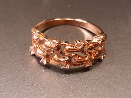 Ring mit Zirkonia, vergoldet 585, 2.5g, size 9 (59)