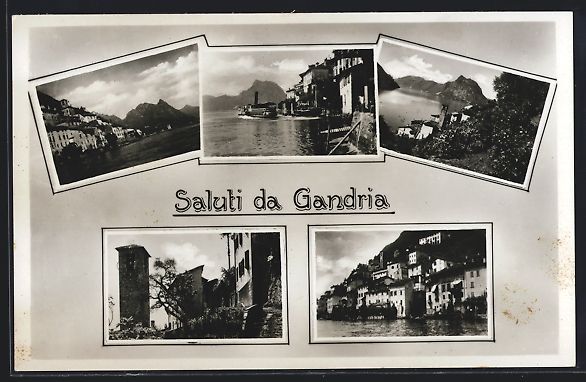 Cartoline postali: Gandria, Ortspartie am Ufer, ablegender  – Usato da Berlin venduto da bartko-reher