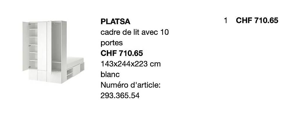 Ikea Betten: Lit IKEA PLATSA avec rangements intégrés et penderie – Gebraucht aus Pully von mar_bk9d 4