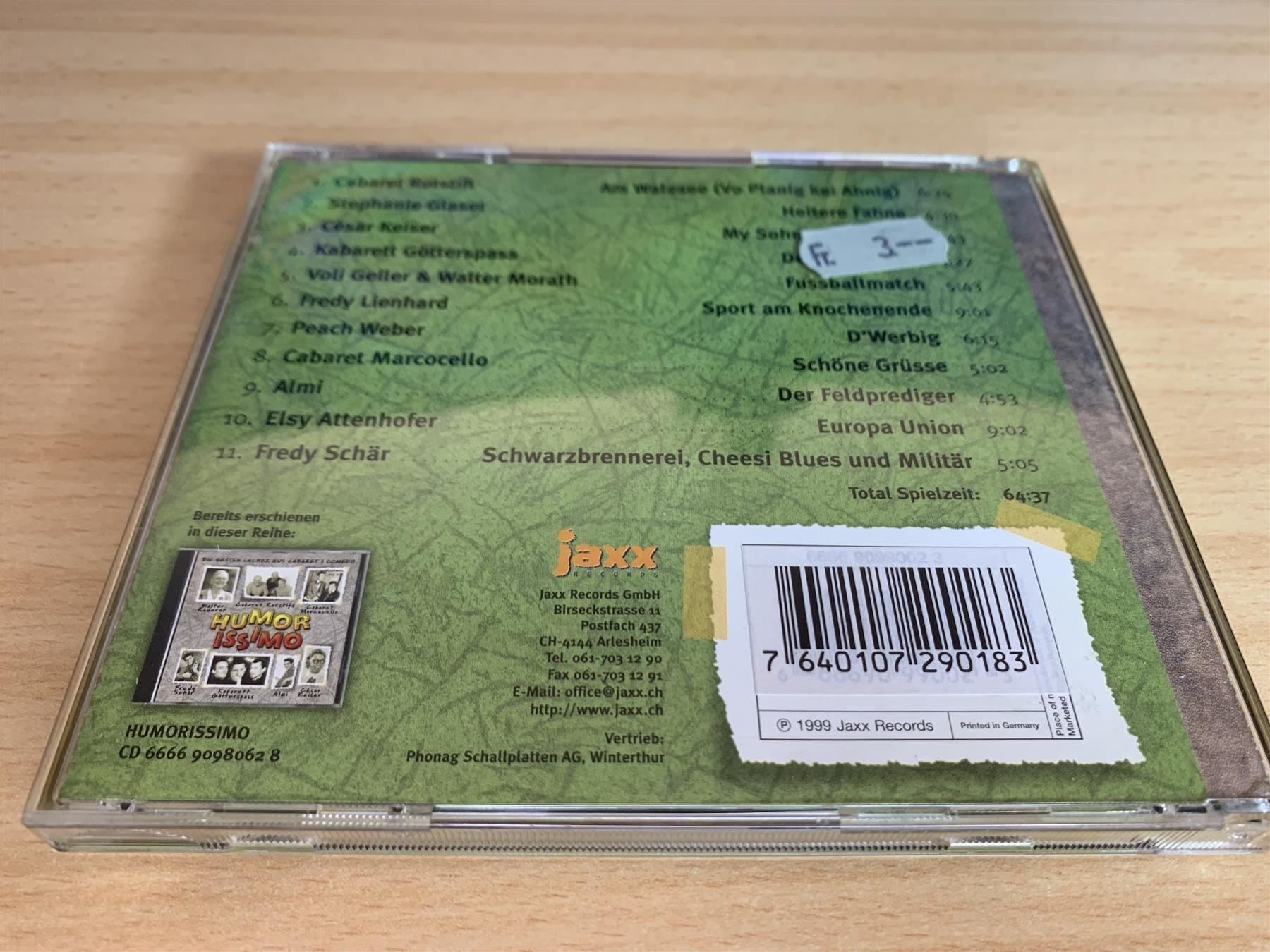 CD: Various Artists - Humorissimo 2 – Usato da Rikon im Tösstal venduto da Alpenmutz 1