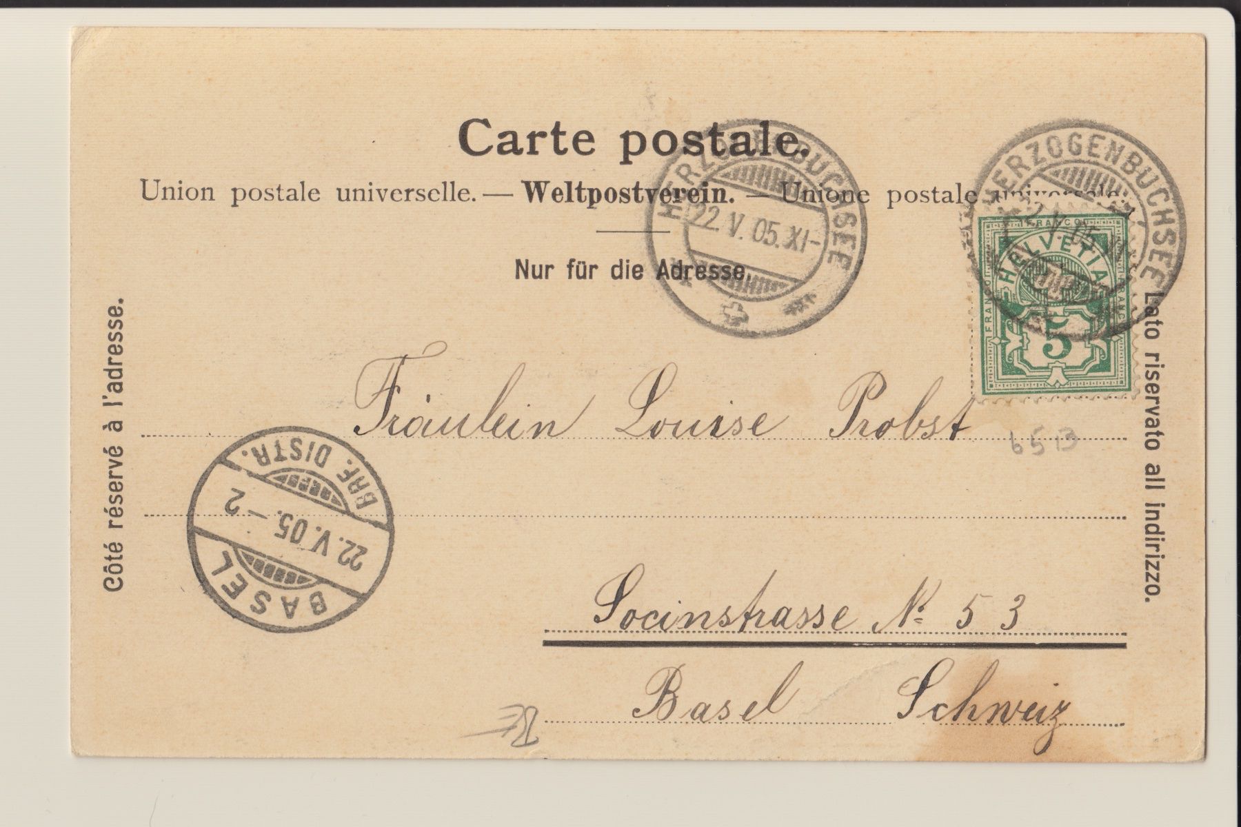 Cartoline postali: AK Gruss aus Herzogenbuchsee 22.05.1905 – Usato da Kirchberg BE venduto da Mgh 2