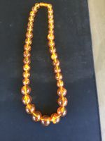 Bernsteinkette, in , orange, mit Grossen Kugeln,