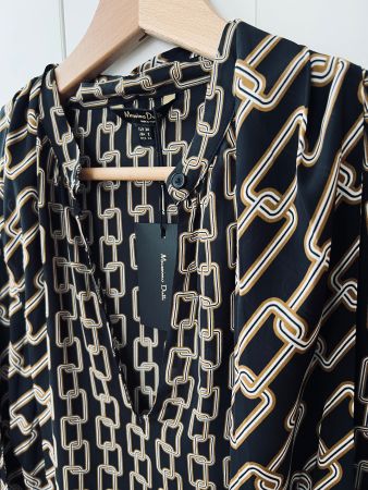 Neu Massimo Dutti, 34, Hemd, schwarz, goldene Kette XS Bluse