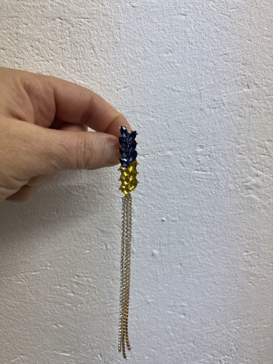 Broches & Aiguilles: Weizenährenbrosche blau/gelb, 25 cm Neu – Neuf avec emballage d'origine à Möhlin par mil_h55x 4