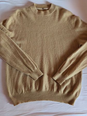 Cashmere Pullover beige Rundhals Grösse ca L