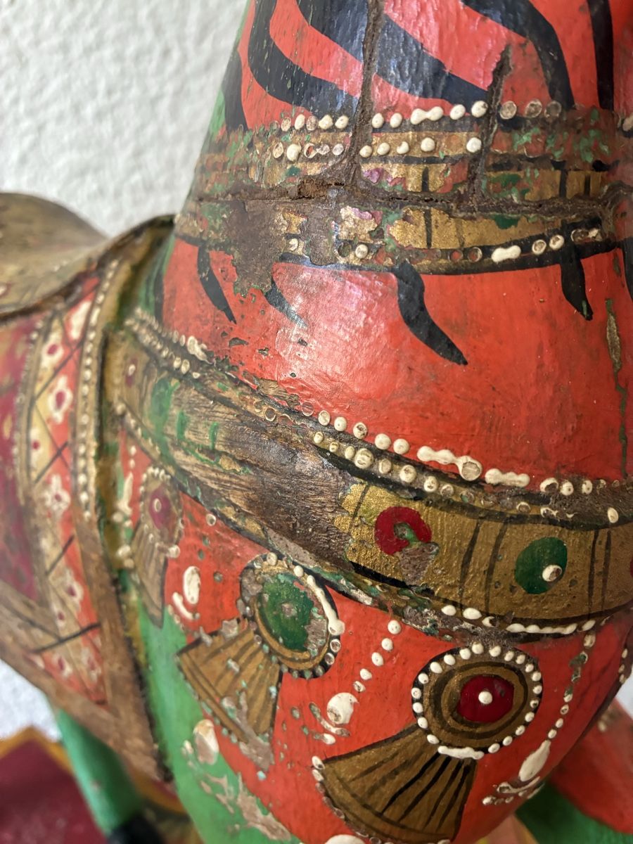 Statuette: Radjasthan Inde cheval en bois de procession – Usato da St-Aubin-Sauges venduto da asianart 3