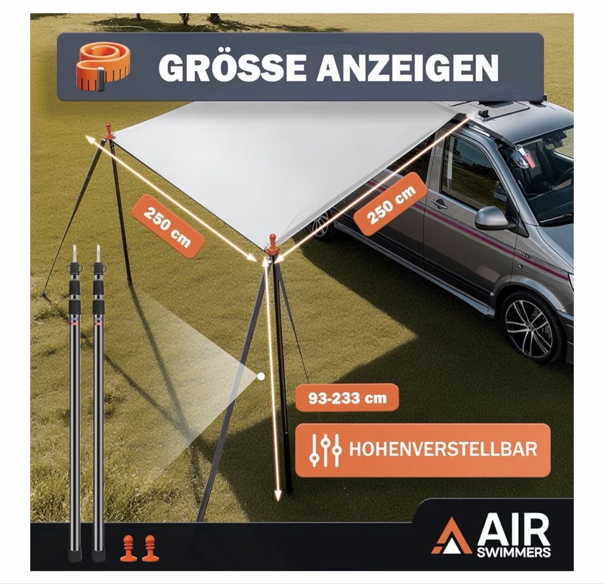 Altro: Sonnensegel mit Keder für Auto, Camper, Bus oder Wohnwagen – Nuovo e nell'imballaggio originale da Zürich venduto da Alles_I.O 7