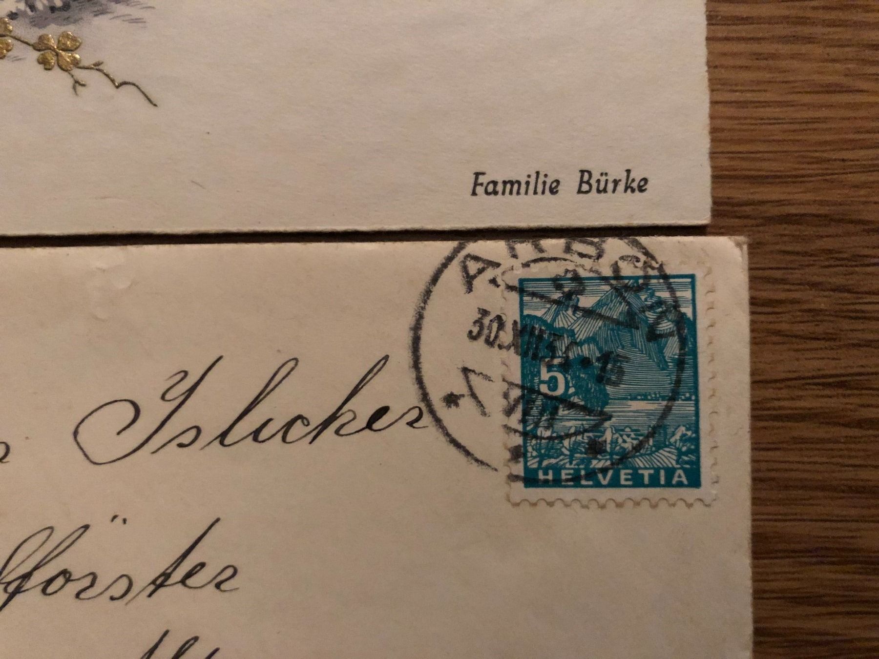 Alle Briefmarken: Kleinbrief mit Neujahrskärtchen, Arbon 30.XII.35 – Gebraucht aus Landquart von interesse63 1