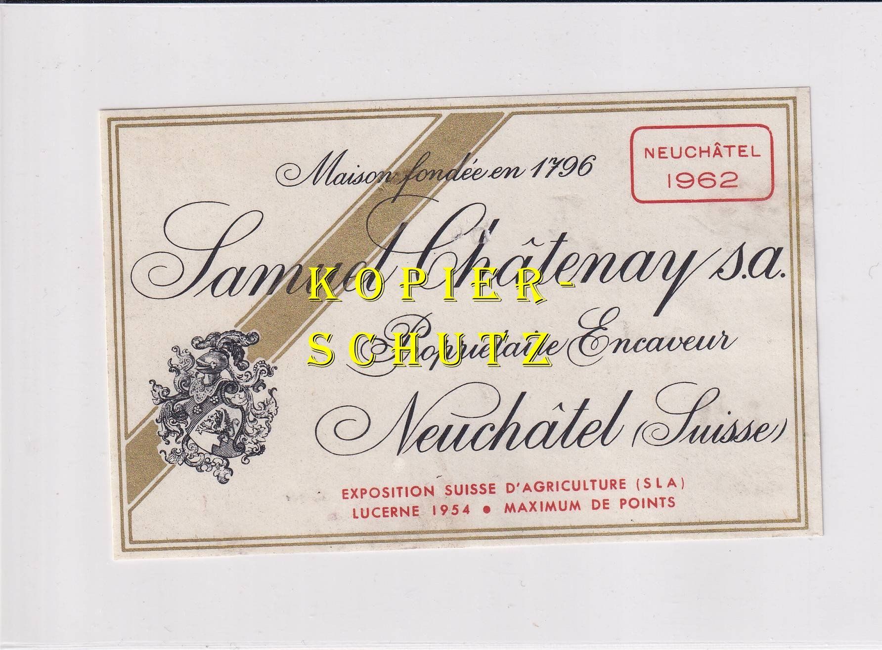 Carta: Etikette - Neuchâtel 1962 /bd – Usato da Hombrechtikon venduto da Rudolf07