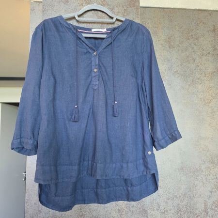🐸 LEINEN BLUSE MIT QUASTEN CECIL S