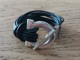 Armband Leder Silber 950
