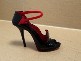 Deko Schuh Miniatur High Heel schwarz rot