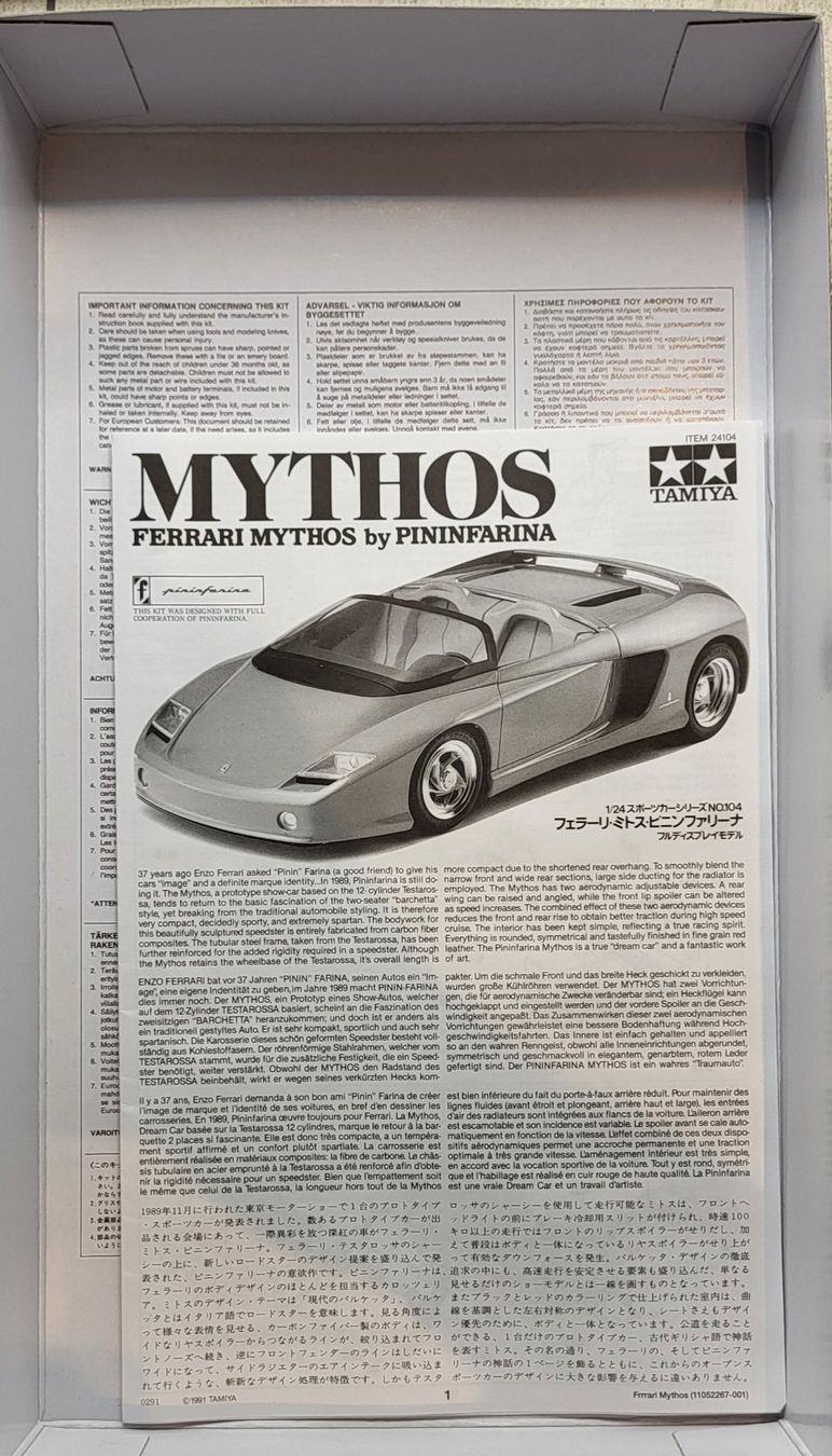 Ferrari Modellini d'auto: Tamiya 1/24 Ferrari Mythos – Nuovo (secondo la descrizione) da altendorf venduto da keskomat 5