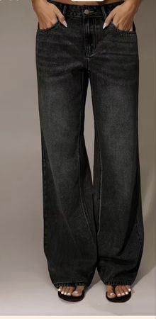 Neue Schwarze Wide Leg Jeans, Gr. 36, neuwertig & stylisch!