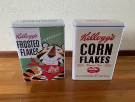 2 Blechdosen / Metallboxen Kellogg's Flakes (leer)