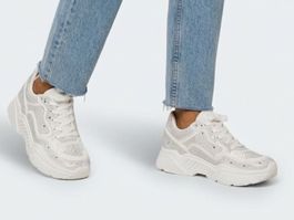 Ashton Aubry Sneaker Strass Weiss Gr 41 Plateau Neuwertig