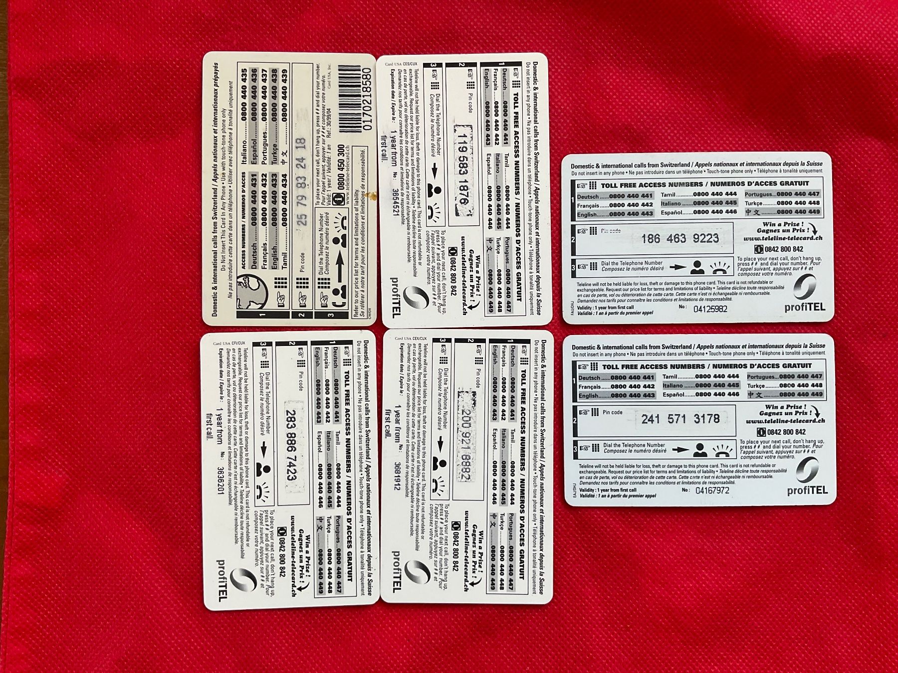 Telefon- & Taxkarten: 6 Teleline Telefonkarten – Gebraucht aus Winterthur von Grap75 1