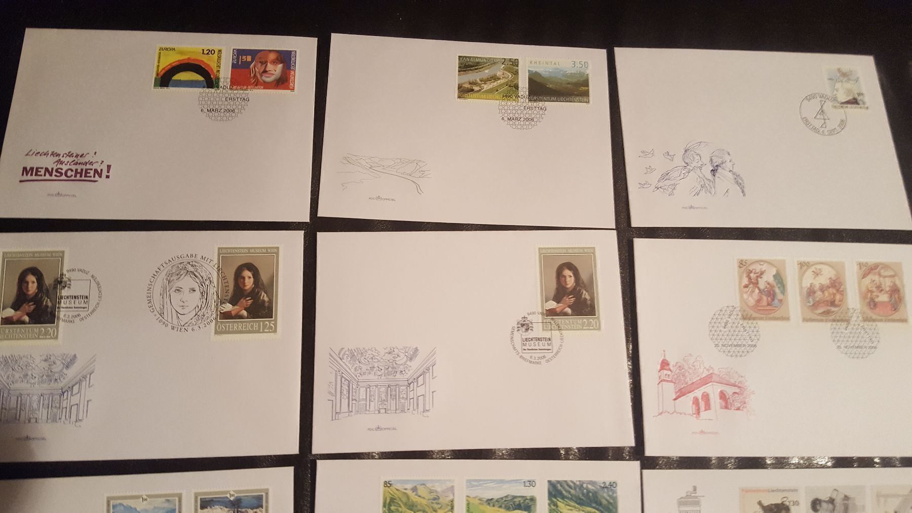 Tutti i francobolli: Lot FDC's Liechtenstein 2006 Kat: 121.00 – Usato da Remetschwil venduto da Hofiii 1