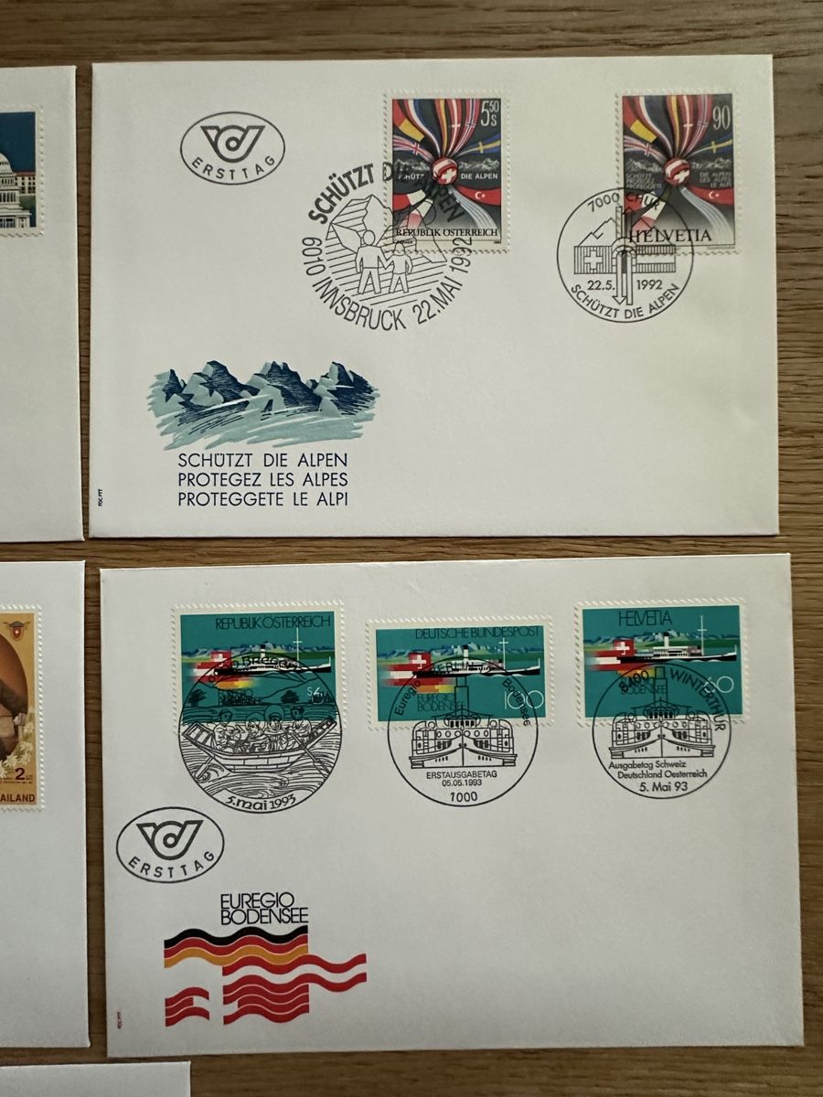 Tutti i francobolli: Schweiz - 7x FDC mit GEMEINSCHAFTSAUSGABEN – Usato da Schmitten / FR venduto da Samsara169 3
