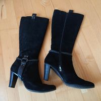 Schwarze Wildleder Stiefel Gr. 38