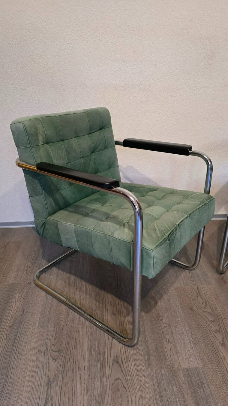 Poltrone: Designer Leder-Sessel in Smaragdgrün – Usato da Ried b. Kerzers venduto da schnackidulli 1