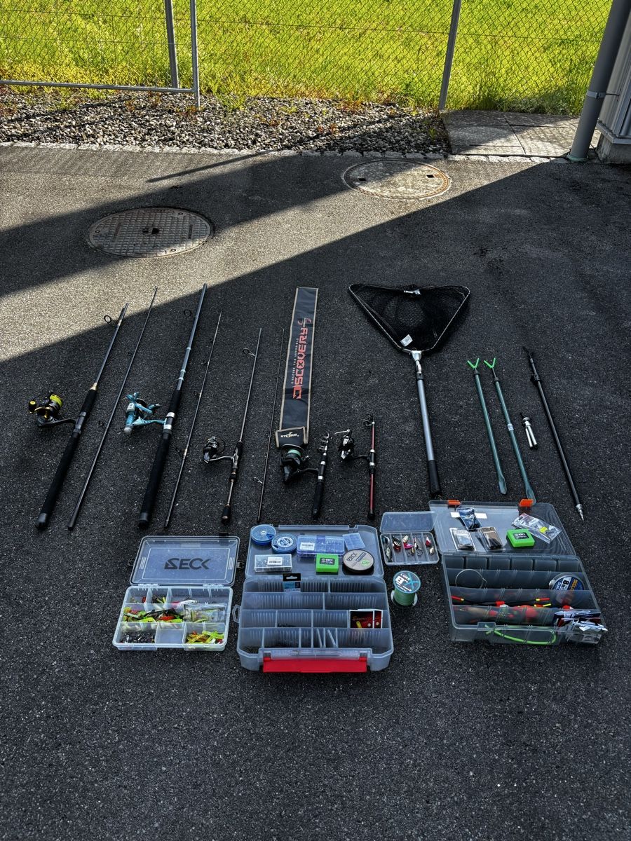 Canne da pesca: Angelset mit viel Zubehör – Usato da Rheinfelden venduto da Fisch223.