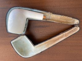 Antiker, grosser Pfeifenkopf in Originaletui
