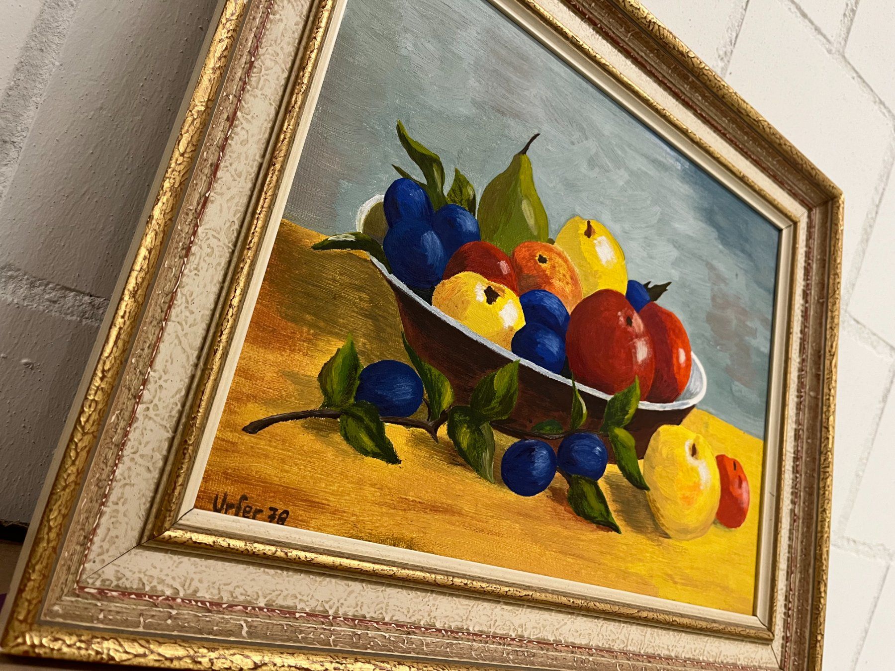 Dipinti: Gemälde "Früchte-Stillleben", signiert, gerahmt – Usato da Basel venduto da Kaffee_und_Kunst 8