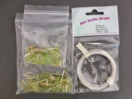Bastelset Silberdraht & grüne Perlen für DIY-Schmuck