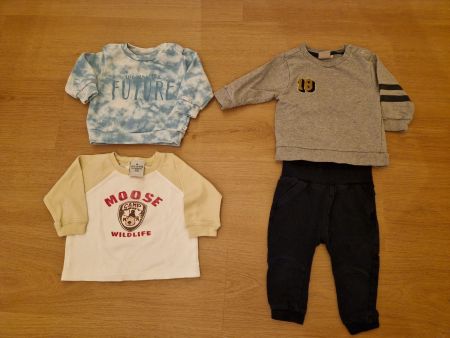 1 Baby-Set und 2 Langarmshirts, Grösse 68