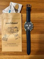 Lederarmband Blau, Litschi - MoonSwatch - Omega Swatch