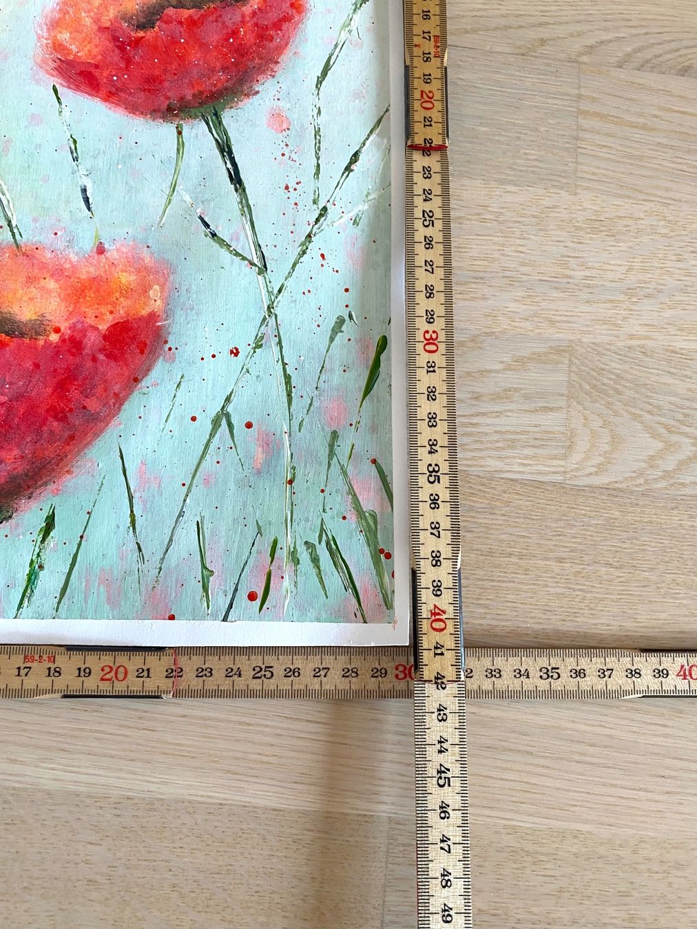 Dipinti: Handgemaltes Acryl Bild Mohnblumen. NEU Unikat. Mischtechnik – Nuovo (secondo la descrizione) da Siselen BE venduto da Melody-76 9