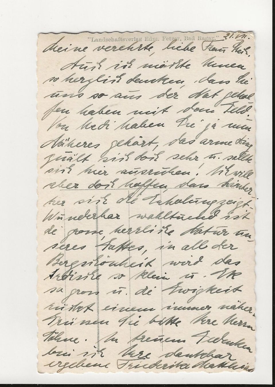 Cartoline postali: AK ca.1945 Bad Ragaz mit Monteluna – Usato da Greifensee venduto da 315WDO 1