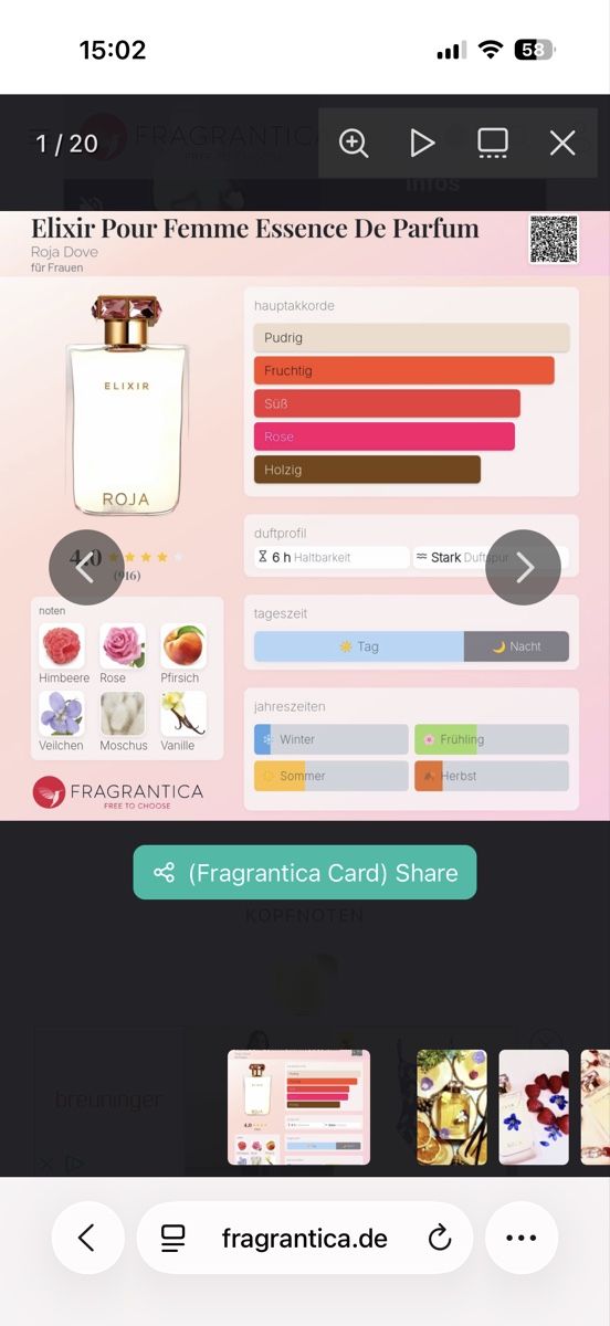 Roja Parfum & Eau de Toilette: Roja Elixir Pour Femme Essence De Parfum, 2 ml – Gebraucht aus Sursee von nri_g5z8 2