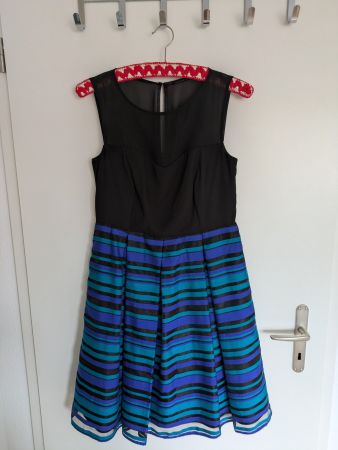 Festliches Kleid Blau/Schwarz Gr. 36