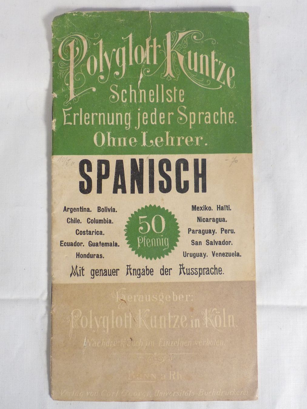 Bücher: Polyglott Spanisch Lernbuch/Sprachführer von 1894 – Gebraucht aus Zürich von botschinski