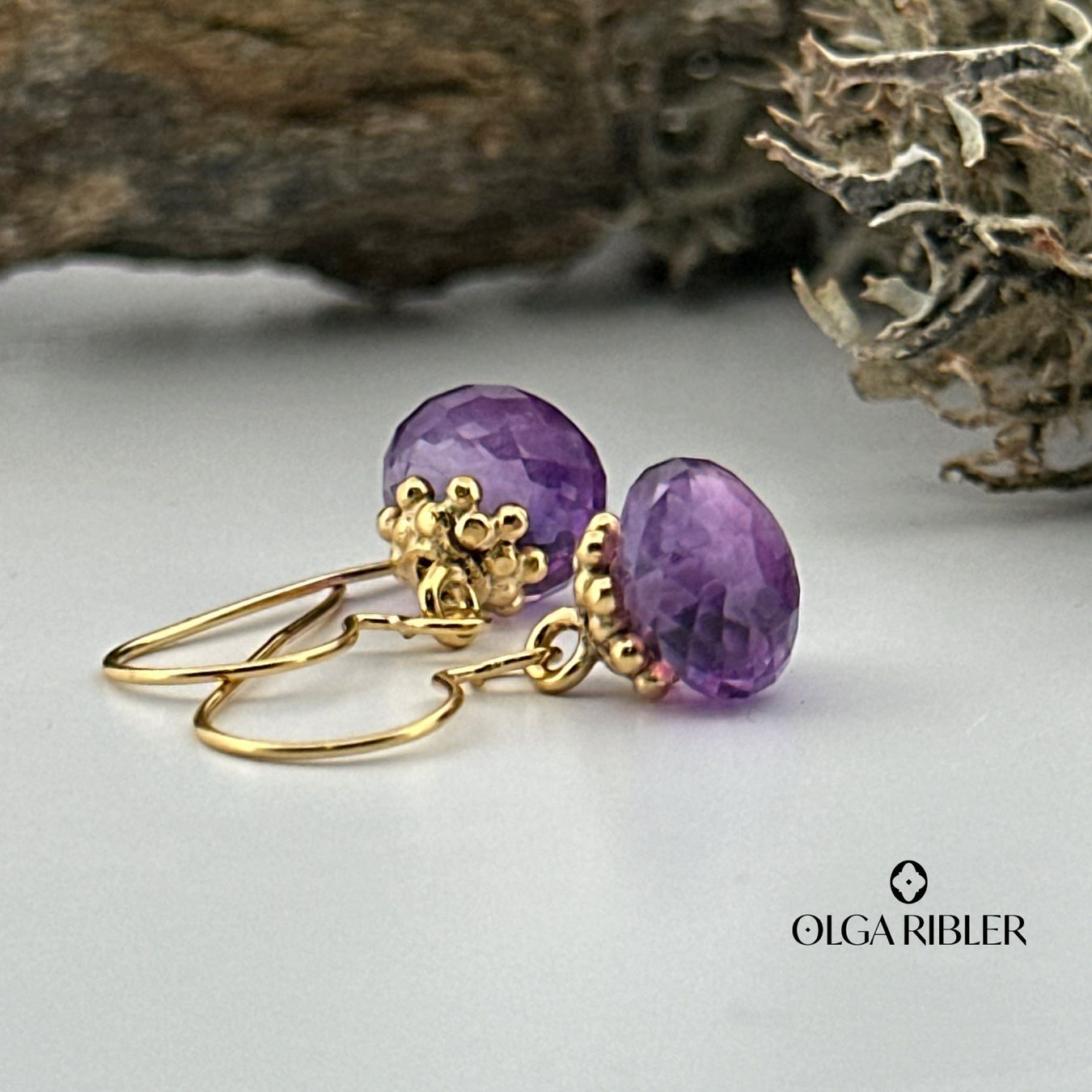 Olga Ribler Orecchini pendenti & Orecchini a lobo: Ohrringe mit Amethyste Silber gelbvergoldet – Nuovo (secondo la descrizione) da Luzern venduto da Schmuckoutlet