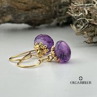 Ohrringe mit Amethyste Silber gelbvergoldet
