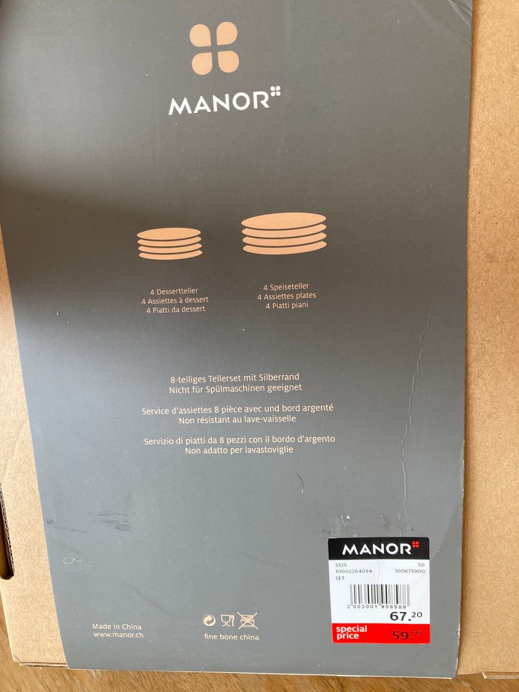 Manor Geschirrsets: Tellerset Manor, neu und ungebraucht – Neu und originalverpackt aus Zürich von mariweng 3