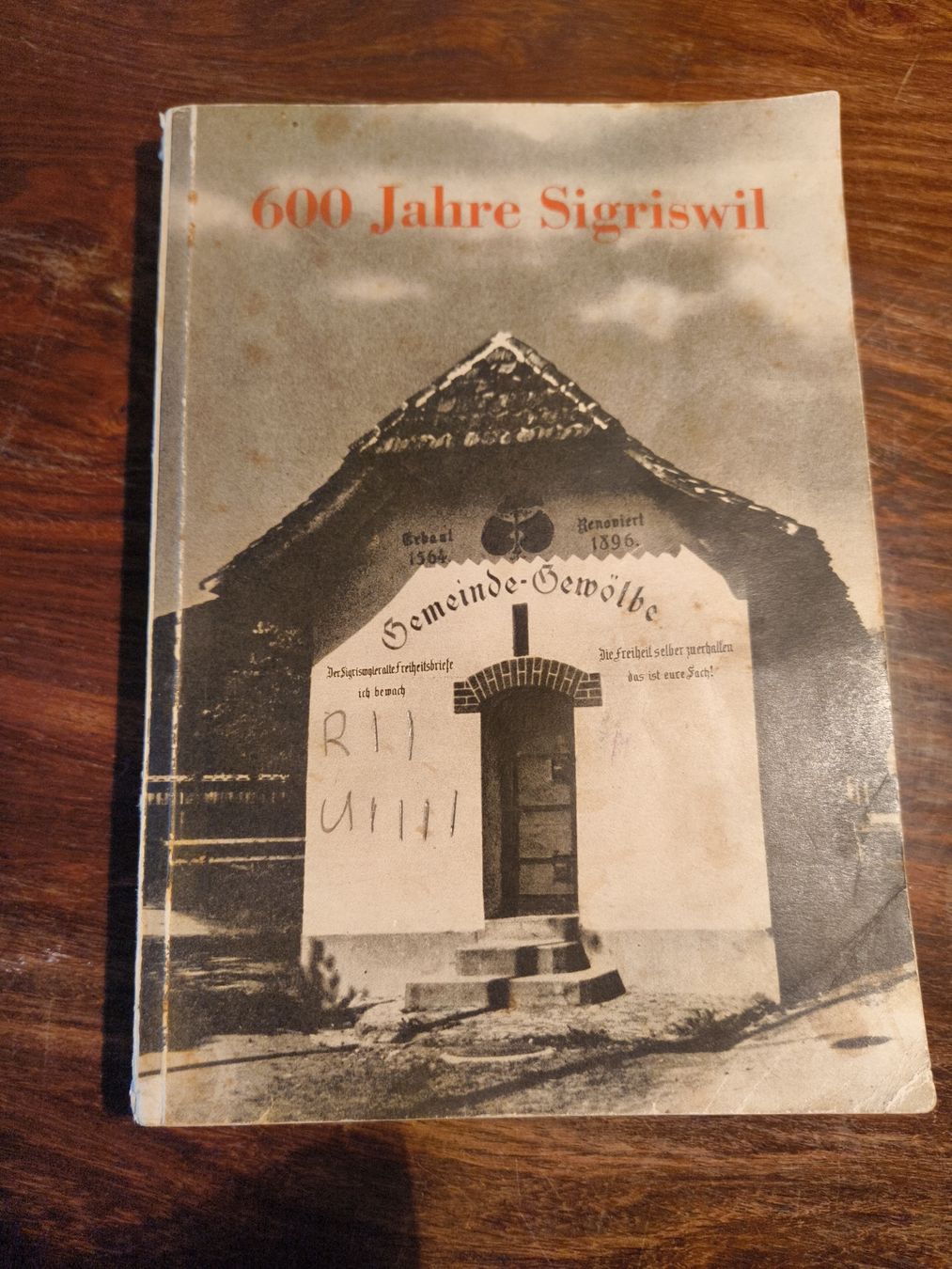 Libri: 600 Jahre Sigriswil 1947 Adolf Schär Ris Buch – Usato da stettlen venduto da VintageBern_ch
