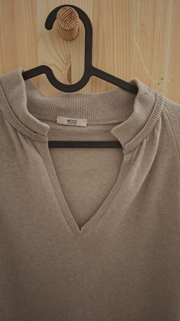 Maglioni & Felpe: WOOD Wolle, Kaschmir,Seide Pullover, Beige,Hellbraun Gr. S – Usato da Basel venduto da Lovintage 3