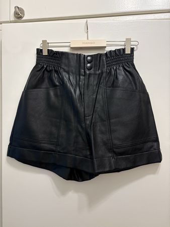 Faux leather shorts