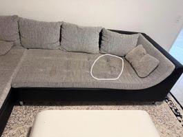 Grosse L-Couch / Ecksofe in Grau - gemütlich & geräumig