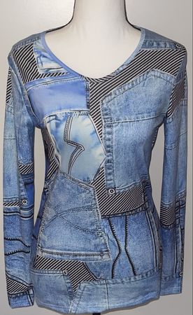 Jeans-Look Shirt, Grösse S - Neu! Hingucker!