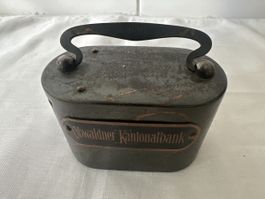 Spardose Obwaldner Kantonalbank Metall Vintage gebraucht
