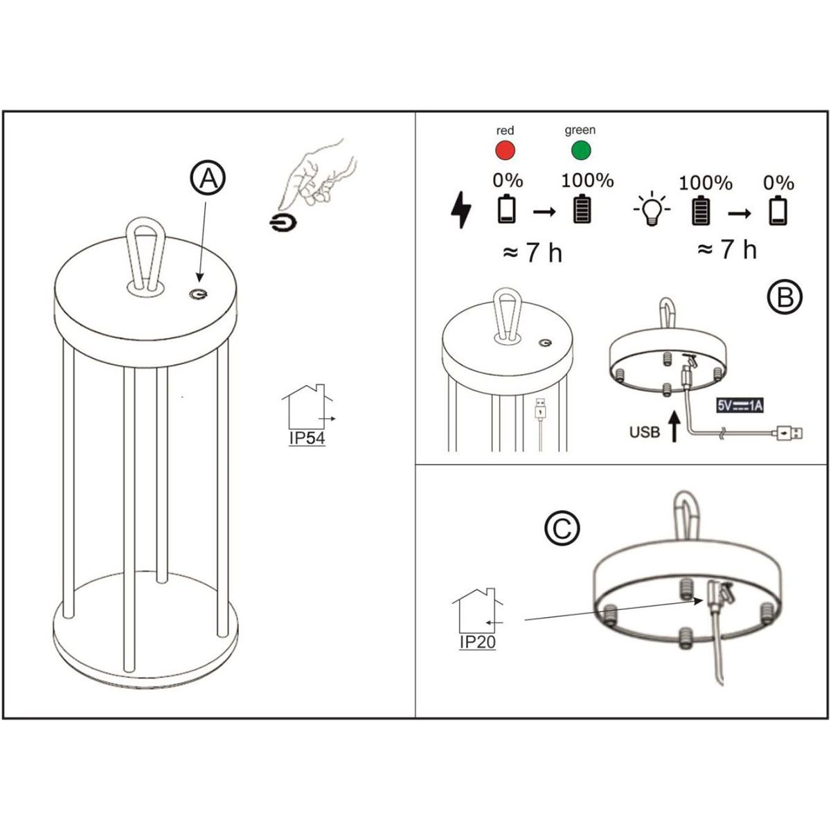 Lampade: LED Aussen Tischleuchte, 36 cm Höhe – Nuovo (secondo la descrizione) da Kreuzlingen venduto da Smart-Light 3