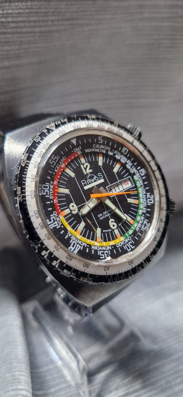 Orologi: Arvos Worldtimer Handaufzug Herrenuhr  – Usato da Reiden venduto da Flohmarkt-77 1