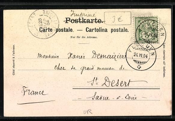 Cartoline postali: Axenstrasse /Vierwaldstaettersee, Pferde – Usato da Berlin venduto da bartko-reher 1